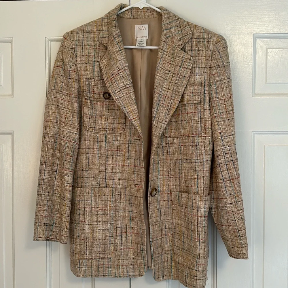Neiman Marcus Silk Tweed Blazer - Picture 1 of 13